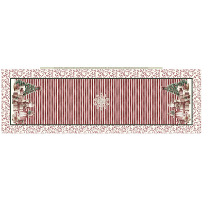 Painel Caminho de Mesa Vermelho Vintage