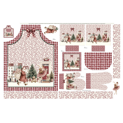 Painel Avental Vermelho Vintage Folhagem